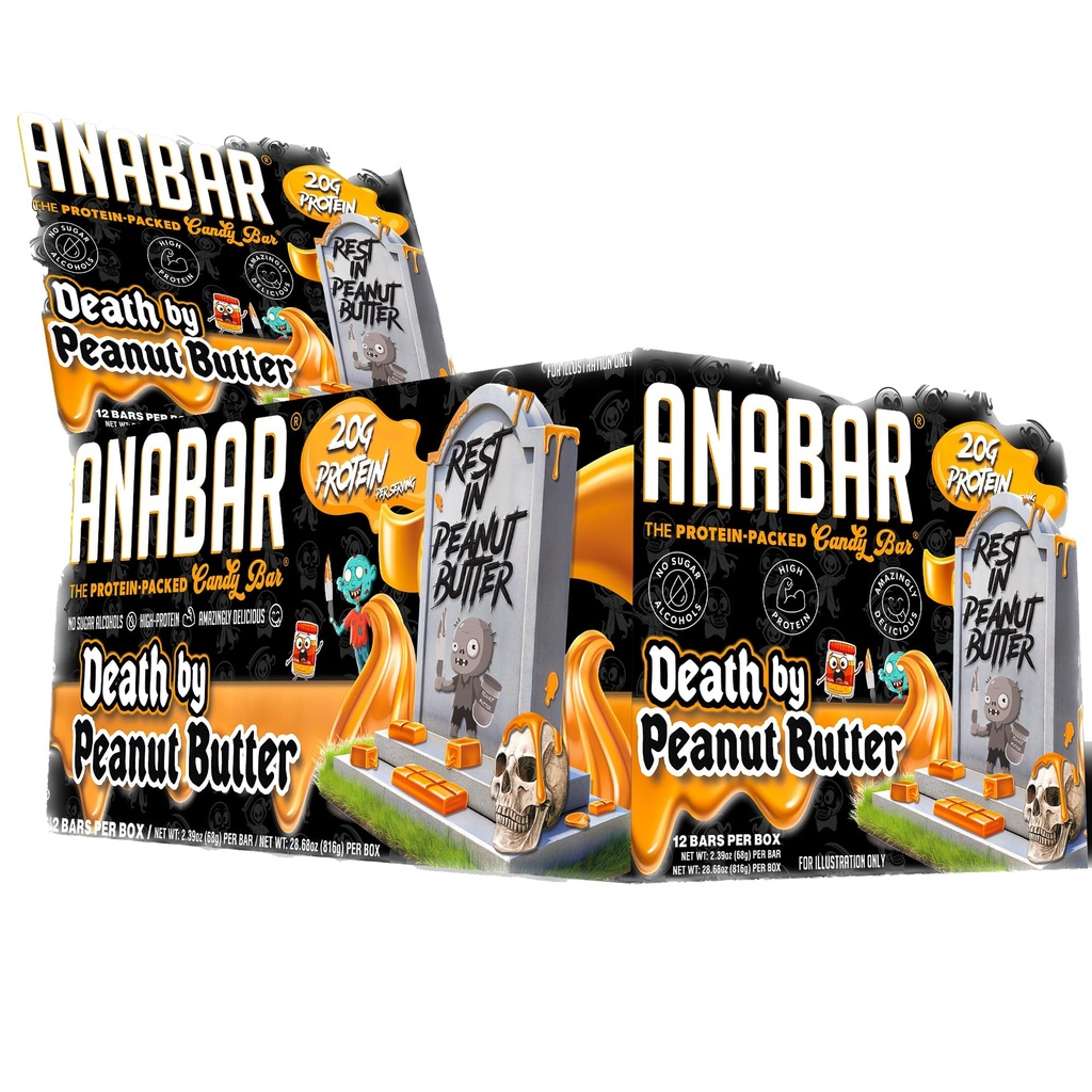 Anabar Protein Bar, The Protein-Packed Candy Bar, Amazing Tasting Protein Bar, No Sugar Alcohols, High Protein, Amazingly Delicious, 20 Grams of Protein (12 Bars, Death by Peanut Butter)