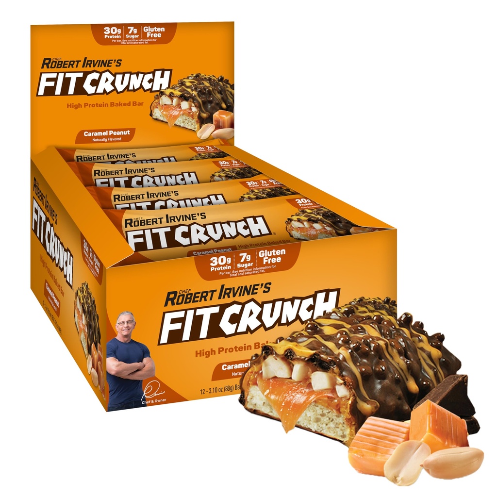 Fit Crunch Full Size Protein Bars (12 Bars, Caramel Peanut)