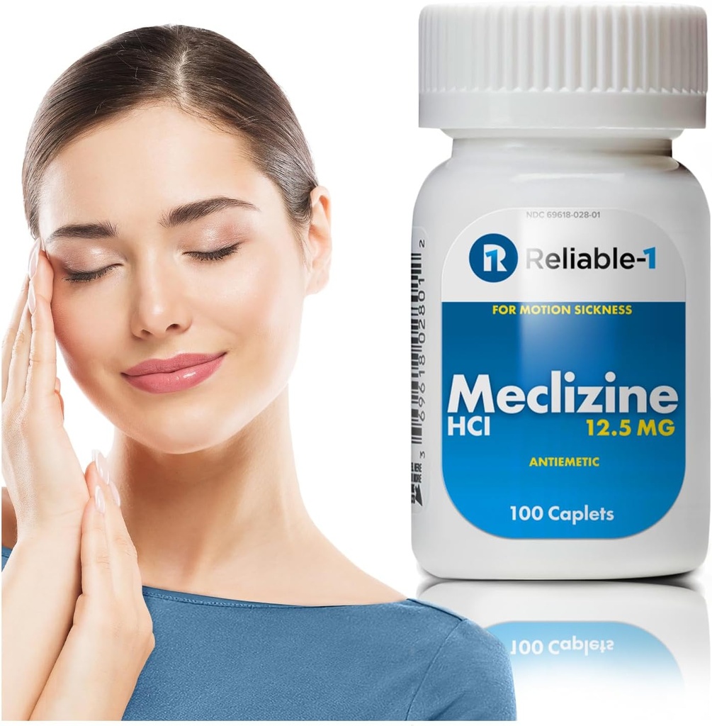 Αξιόπιστα- 1 Εργαστήρια Meclizine HCL 12, 5 mg Caplets - Αποτροπή της Ναυσίας, του Έμετου και της Ζάλης που Προκαλούνται από την Αρρώστια Κίνησης (100 Caplets, 1 Bottle)