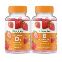 Βιώσιμη βιταμίνη D 5000 IU + B Complex, Gummies Bundle - Μεγάλη γεύση, συμπλήρωμα βιταμίνης, χωρίς γλουτένη, χωρίς ΓΤΟ, Μασώμενα Gummy