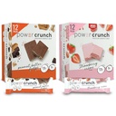 Power Crunch Protein Wafer Bars, High Protein Snacks, Peanut Butter Fudge and Strawberry Crème, 1.4 Ounce (12 Count) Bundle