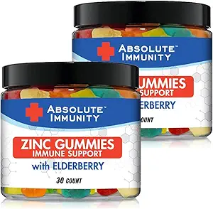 Απόλυτη Ανοσία - ZINC και Gummys Elderberry - Ανοσοποιητικό Σύστημα Υγεία - Ενήλικες και παιδιά 30ct. 2 Συσκευασία