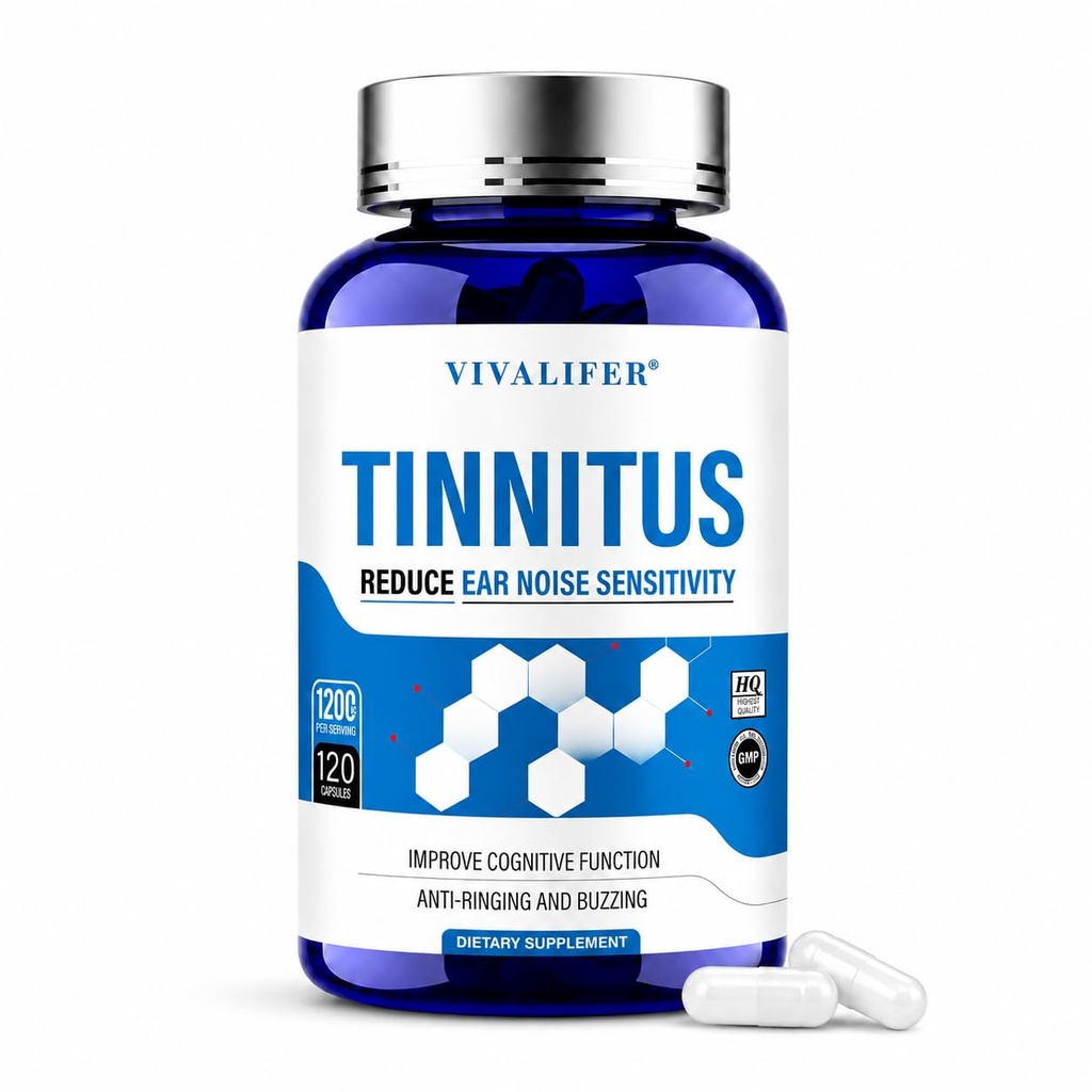 FLUUX 1200MG Tinnitus Relief for Ringing Ears, 120 Capsules Ear Ringing Relief Supplement Supports Ear Health, Reduce Ear Noise, Promotes Hearing Wellness & Comfort