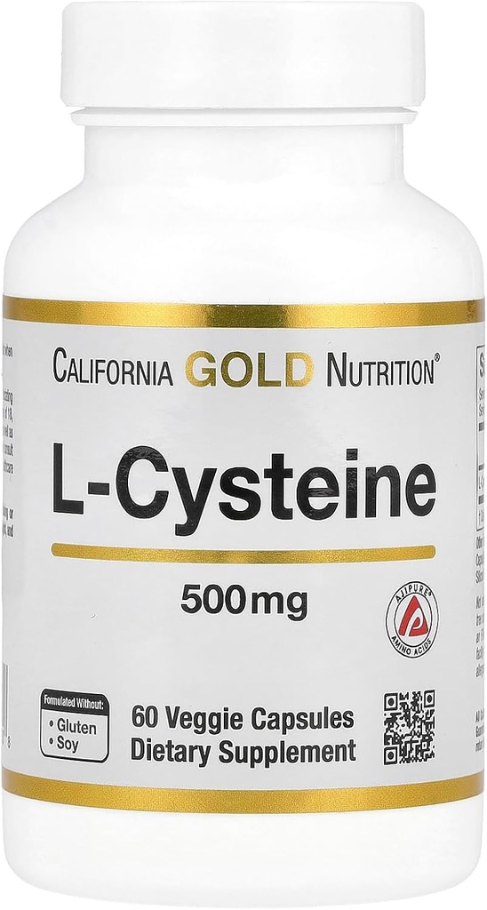 California Gold Nutrition L-Cysteine, AjiPure®, 500 mg, 60 κάψουλες Veggie