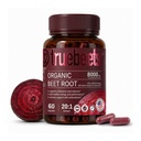 Organic Beet Root Capsules - 20:1 Extract Beetroot Supplement, 60 Vegan Capsules, 2 Month Supply - Nitric Oxide & Blood Pressure Support, Non-GMO, Made in the USA