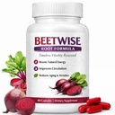 Beetwise Root Formula | Cold Pressed - Beetroot Supplement Organic – Natural Blood Circulation & Energy Support, Vegan-Friendly, Non-GMO, 60 Capsules (1)