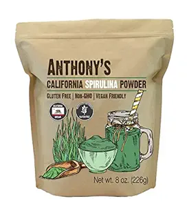 Anthony's California Spirulina Powder, 8 oz, Προϊόν των ΗΠΑ, Χωρίς γλουτένη, Μη ΓΤΟ