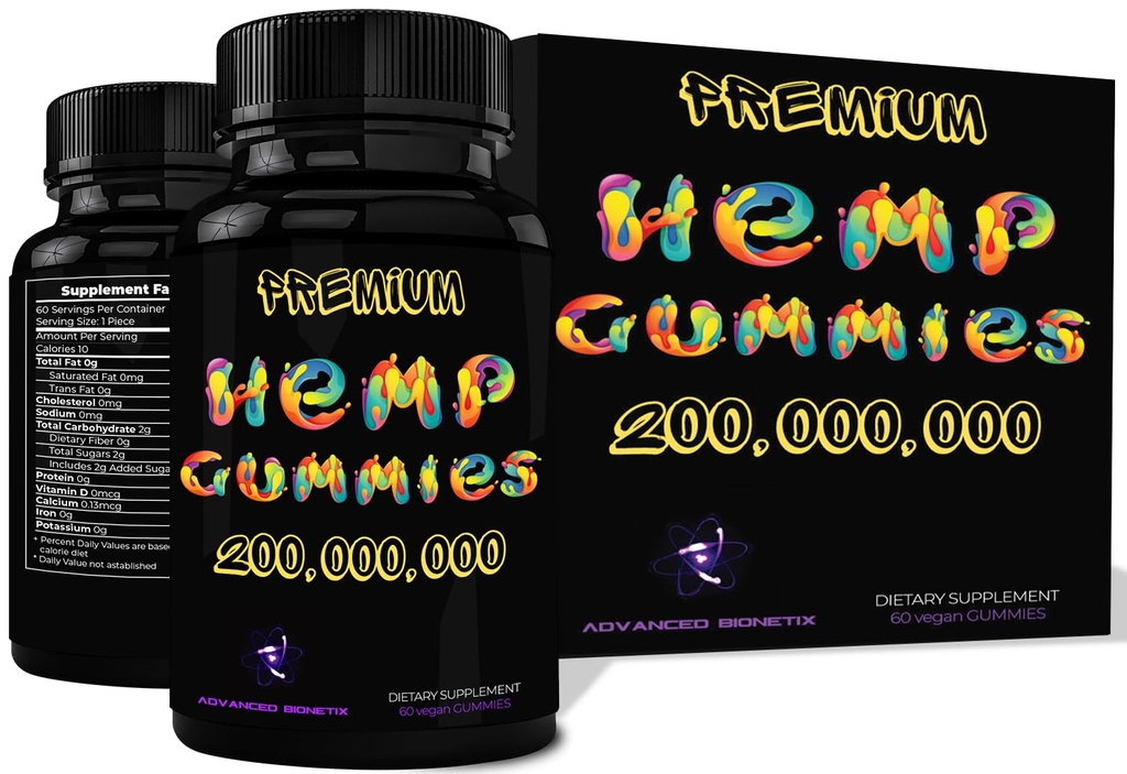 Advanced Bionetix Potent Hemp Gummies | 60 Count | Pure Clean Colorado Hemp | Calm Gummies for Worriedness & Sleep