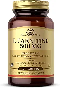 Solgar L- Carnitine 500 mg - 60 δισκία - Μη ΓΤΟ, Vegan, Χωρίς γλουτένη, Χωρίς γαλακτοκομικά, Kosher - 30 σερβιέτες
