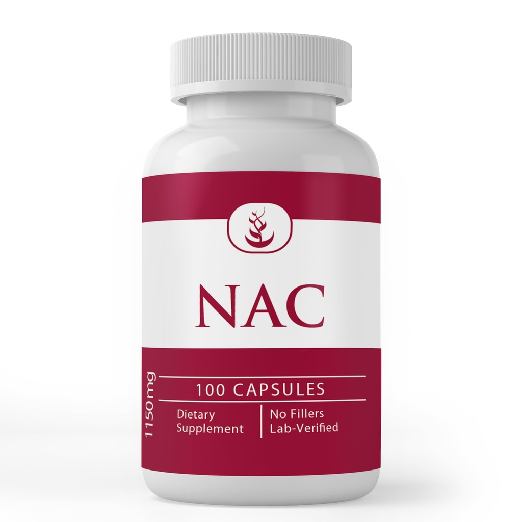 PURE αρχικά ΣΥΣΤΑΤΙΚΑ N-Acetyl L-Cysteine NAC, (100 κάψουλες) Πάντα καθαρό, χωρίς πρόσθετα ή πληρωτικά, Εργαστήριο Επαληθευμένο
