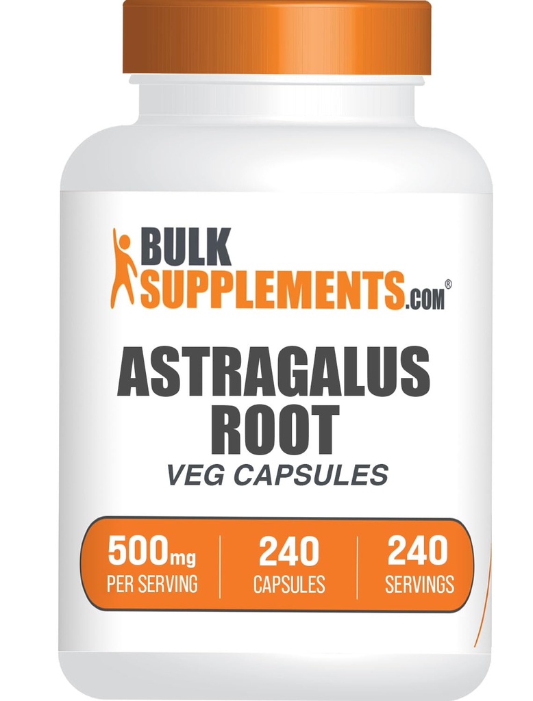 BulkSupplements.com Astragalus Capsules - from Astragalus Root, Astragalus Supplement - Vegan, 1 Capsule per Serving, 240 Veg Capsules (Pack of 1)