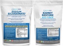 Organic Sodium Bicarbonate Alkaline Supplement 1.5LB & Bio Fiber Kidney Cleanse Detox 2.5 LBS Bundle – Υποστηρίζει την υγεία των νεφρών, το στομαχικό οξύ ουδετεροποιητής, Alkaline Superfoods, ανοσοποιητική υποστήριξη, Detox