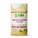 Siba Ashwagandha Gummies 250mg Vegan Natural Adaptogen for Mood Sleep Support Energy Focus Calm Stress Supplement Non GMO Plant Based Chewable Ashwagandha Root Extract 60 Count