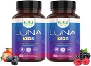 Φωλιασμένα φυσικά Luna Kids Sleep Aid Tablets for Children 4+ - Φυσικά πηγασμένα συστατικά - Απαλό, βοτανικό συμπλήρωμα με χαμομήλι, μελατονίνη, βαλεριάνα & λεμονιού - 120 Μασώμενα δισκία