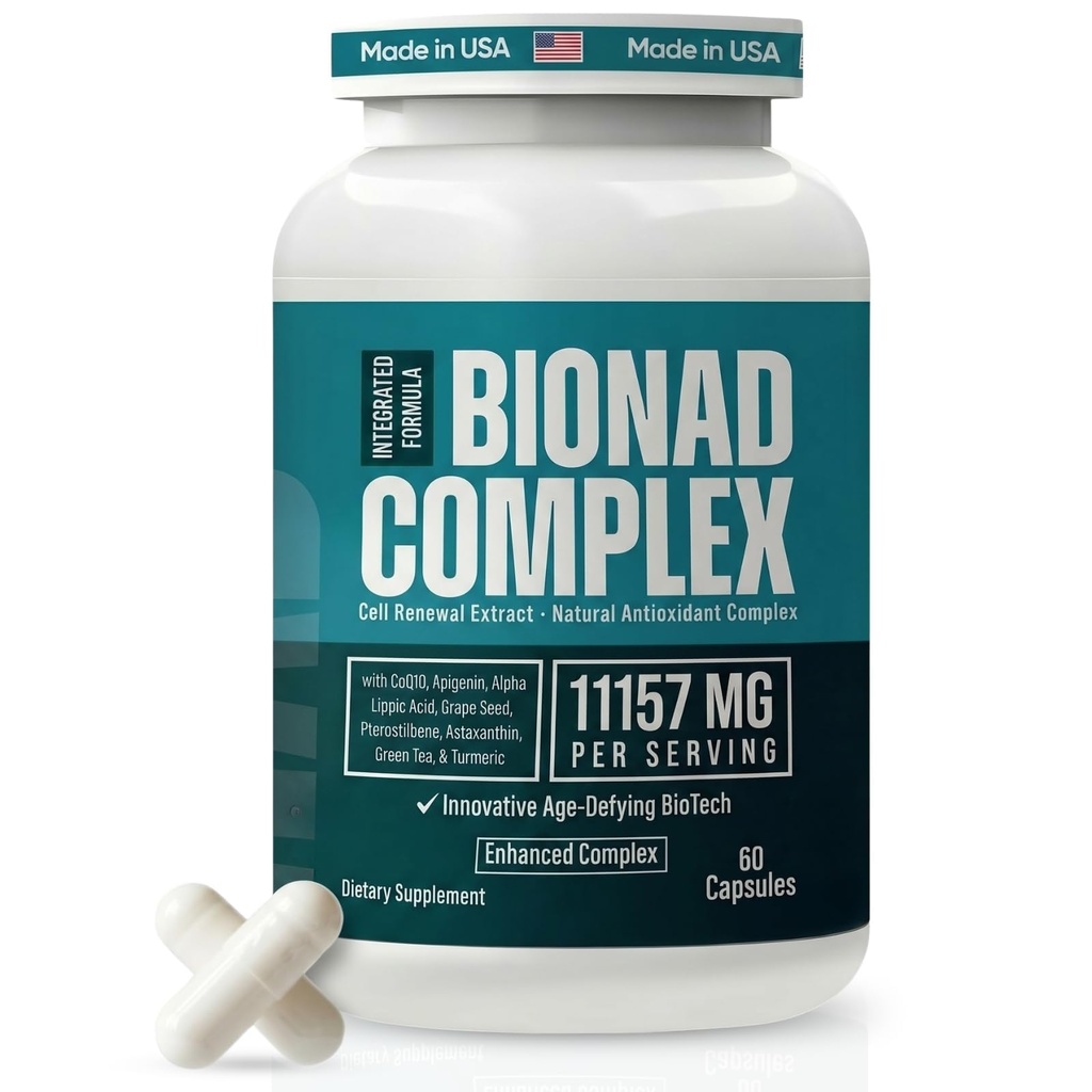 NAD+ Supplement with Urolithin A, CoQ10, Resveratrol, (Made in USA), NAD Supplement - 3rd Party Tested