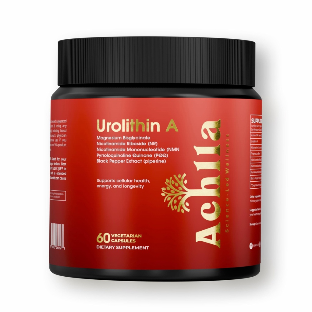 Urolithin A Supplement 500mg with Magnesium, Nicotinamide Riboside NR, Nicotinamide Mononucleotide NMN, PQQ & Black Pepper Extract – Mitochondrial & Cellular Energy Support – 60 Capsules – Made in USA