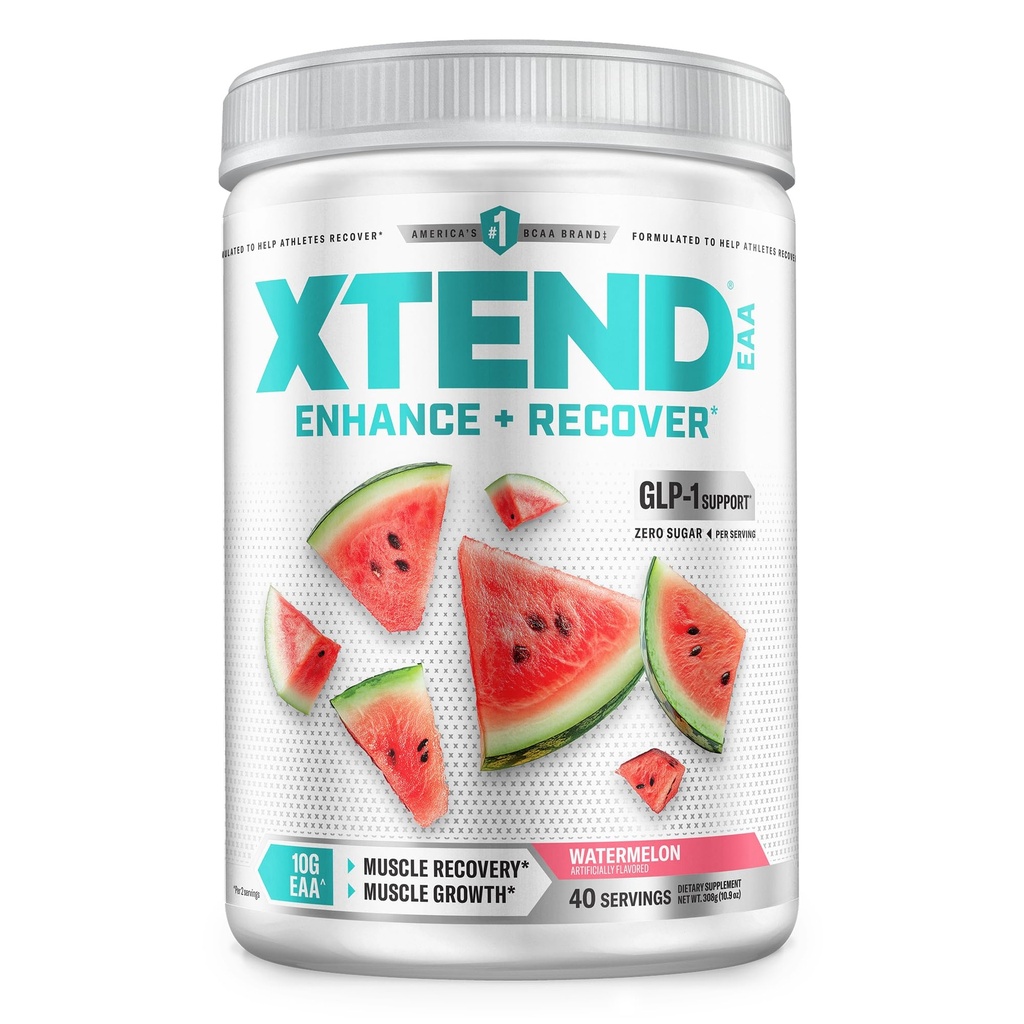 Scivation XTEND EAA + BCAA Powder | Muscle Recovery & Lean Muscle Growth | 9 Essential Amino Acids for Intra Workout or Post Workout Recovery | 10g EAAs Per 2 Servings | Watermelon 40 Servings