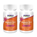 NOW Τροφίμων υψηλής ισχύος βιταμίνη D-3, 10.000 IU, 120 Softgels, 2 Συσκευασία