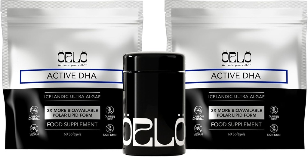 Orlo DHA – Vegan DHA συμπλήρωμα (EPA & DHA) – Ωμέγα 3 Fish Oil & Krill Εναλλακτική – Φυτικό Ωμέγα-3 Algae Oil – Brain & Heart Support (120 Mini Burpless Softgels KIT)