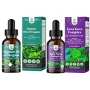 Bundle of Organic Oregano Oil Drops - Super Concentrated Liquid Oil of Oregano with Carvacrol 60% and Kava Kava Organic Liquid Drops - Lavender Flavor - Fast Acting Herbal Support with Kavalactones