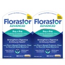 Florastor Advanced Pro+Pre Daily Probiotic and Prebiotic Supplement for Women and Men, Boosts Good Bacteria, Saccharomyces Boulardii CNCM I-745 (30 Capsules) (Pack of 2)