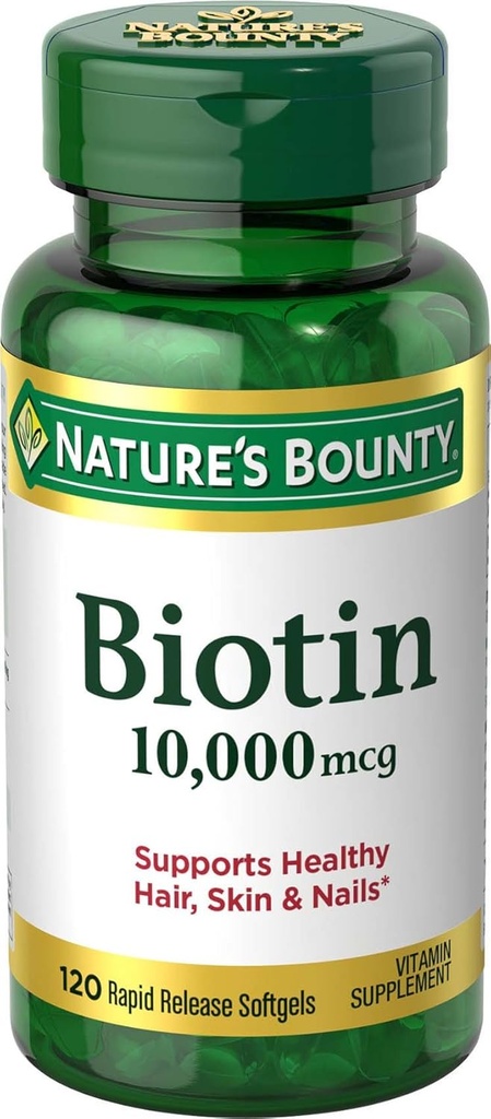 Nature's Bounty Biotin 10.000 mcg, Rapid Release Softgels 120 ea (πακέτο των 10)