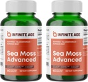 INFINITE AGE 2 Συσκευασία των 1250mg Sea Moss Advanced Superfood Κάψουλες, 120 Count - High-Potency, Vegan, Made in The USA - Irish Seamoss, Bladderwrack, Burdock Root - Συνολική Υγεία, Ανοσία Υποστήριξη