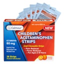 Children's Acetaminophen 36 Strips | Pain Reliever & Fever Reducer | Fast-Acting Support for Cold & Flu Symptoms | Oral Chewable Strips for Kids Ages 2-9 | Travel Size, Orange Flavor