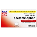 Rite Aid Regular Strength Pain Relief Acetaminophen, 325mg - 100 Tablets | Pain Reliever and Fever Reducer | Joint Pain Relief | Muscle Pain Relief | Arthritis Pain Relief | Back Pain Relief Products