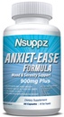 Natural Mood & Serotonin Support - Nutrisuppz Anxiet-Ease Formula with Ashwagandha, L-Theanine, GABA, 5-HTP, Magnesium - 60 Capsules
