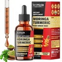 8in1 Moringa Leaf Liquid Drops with Turmeric, Ginger, Elderberry, Boswellia, Quercetin, Bromelain, Milk Thistle - Immune & Digestive Health Support - 30 Days Supply - 1 Fl Oz