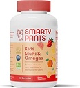 SmartyPants Kids Multivitamin Gummies: Omega 3 Fish Oil (EPA/DHA), Vitamin D3, C, Vitamin B12, B6, A, K & Zinc for Immune Support, Biotin, Gluten Free, Three Fruit Flavors, 90 Count (22 Day Supply)