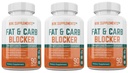 KRK SUPPLEMENTS 3 Bottles Fat and Carb Blocker with Phaseolus Vulgaris (White Kidney Bean Extract) Chitosan Extreme Diet Pills Weight Loss 270 Total Capsules