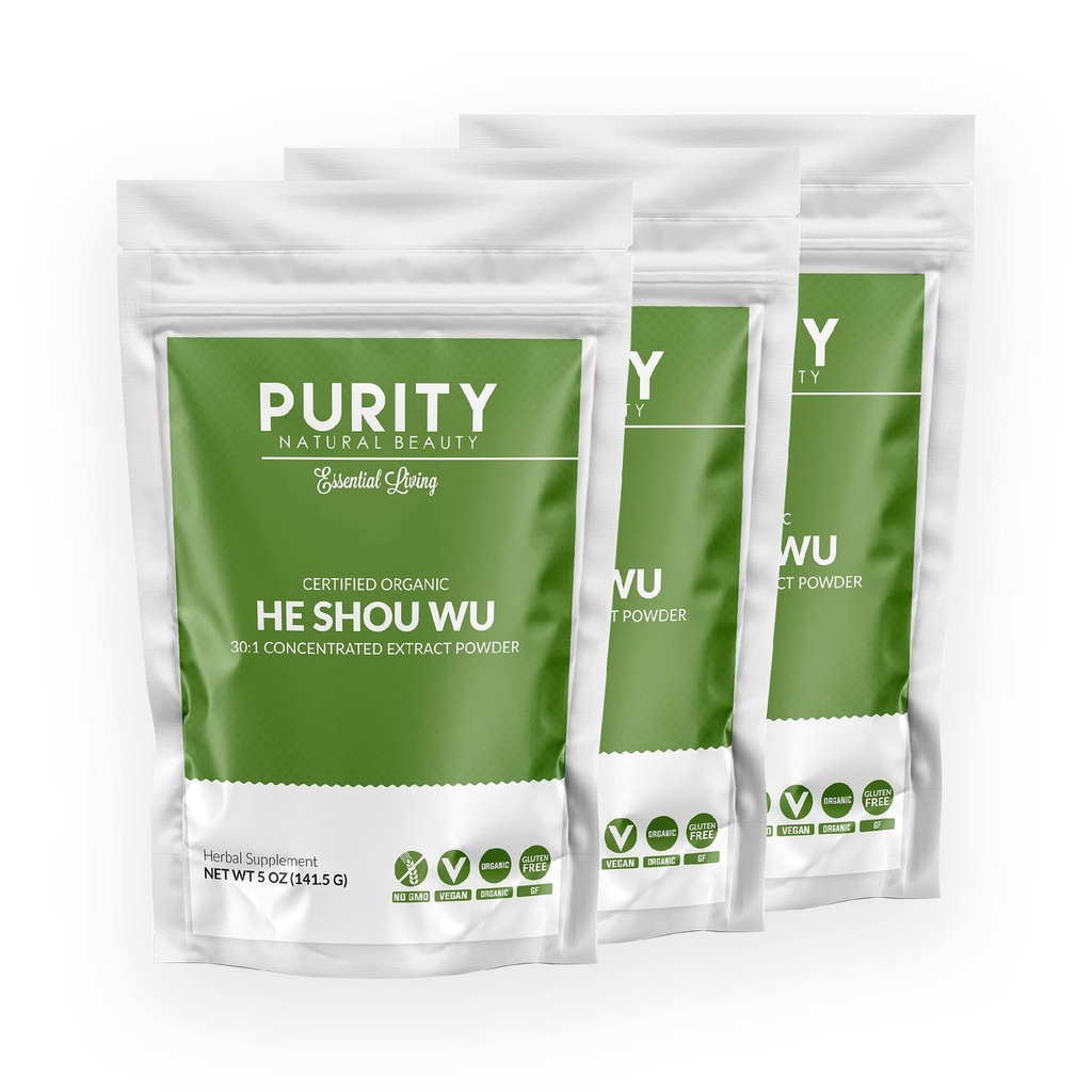 Certified Organic He Shou Wu - Μεγάλη σακούλα 5oz των 30:1 συμπυκνωμένο-Fo-ti - Βιολογικό εκχύλισμα Foti- Fo ti He Shou Wu οργανικό (πακέτο των 3-15 ουγγιά)