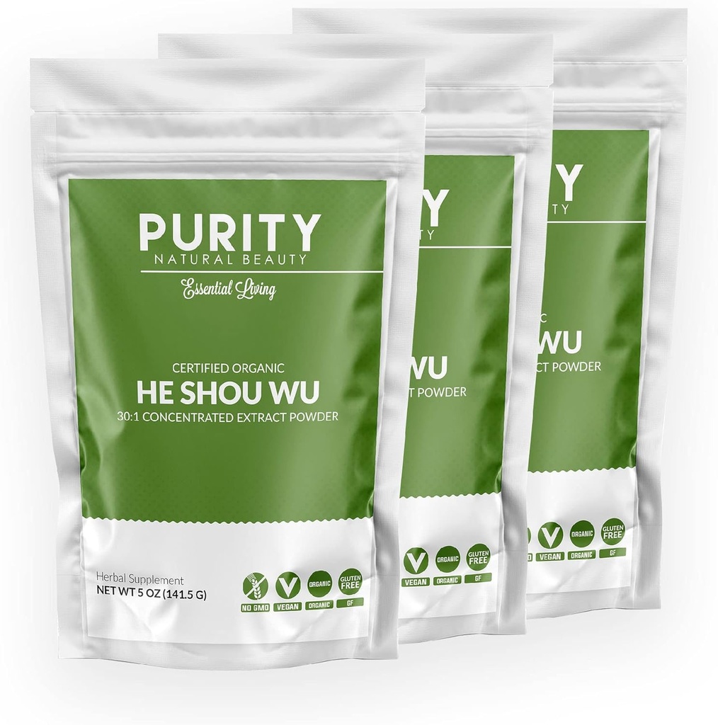 Certified Organic He Shou Wu - Μεγάλη σακούλα 5oz των 30:1 συμπυκνωμένο-Fo-ti - Βιολογικό εκχύλισμα Foti- Fo ti He Shou Wu οργανικό (πακέτο των 3-15 ουγγιά)