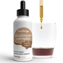 Windmill VitaDrops Mushroom Complex Tincture, Herbal Liquid Drops Supplement, Lion's Mane, Reishi Mushroom, Shiitake Mushrooms, Lemon Flavor, 60 Servings, 4 Fl Oz