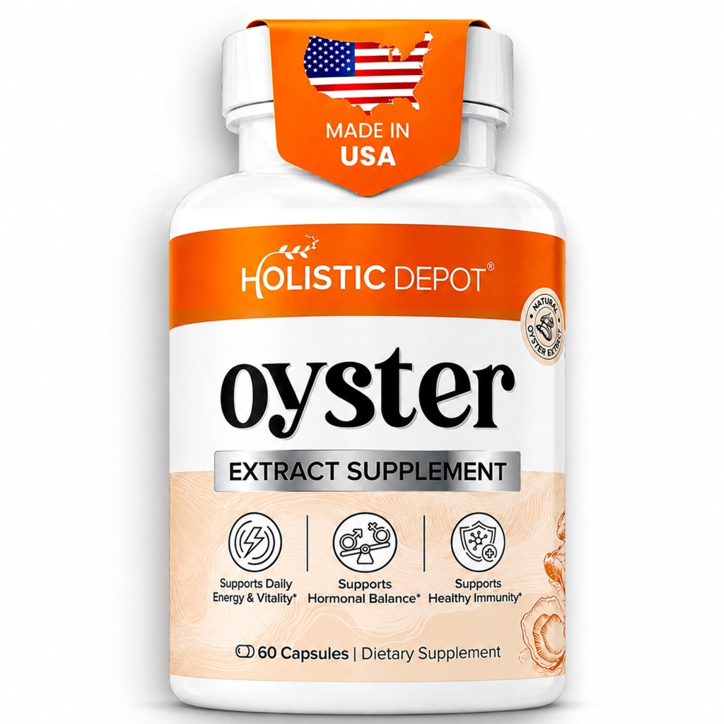 Pure Oyster Extract – Supports Energy, Immunity, Vitality & Hormone Balance for Men & Women | 60 Capsules | Made in USA