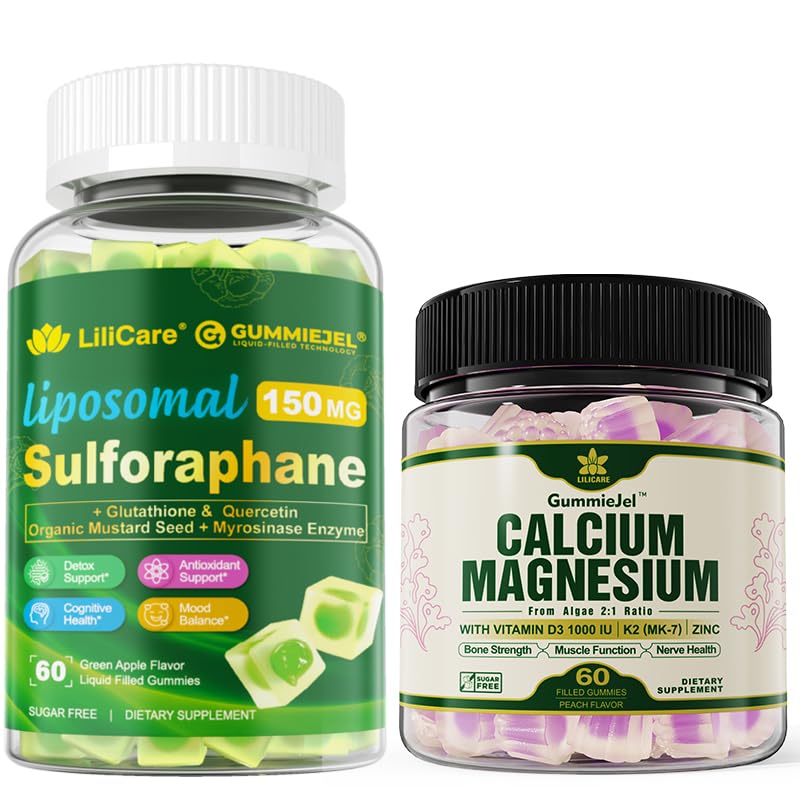 1 Pack Plant Based Calcium Gummies & Sulforaphane with Glutathione Gummies
