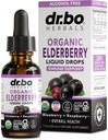 Elderberry Syrup Organic Liquid Drops - Sugar Free Immune Support Supplement for Adults & Kids, Ages 1 Immune Booster - Pure Organic Elderberry Syrup Liquid Drops Tincture Extract Concentrate 1 Fl Oz