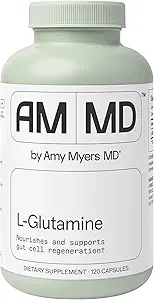 Amy Myers MD L-Glutamine Κάψουλες - Cell Health Supplement - Καθαρισμός & Καταπραϋντική Υποστήριξη για την ανακούφιση στομάχου - Υγιεινή υποστήριξη μυών - Συμπλήρωμα υγείας ενηλίκων