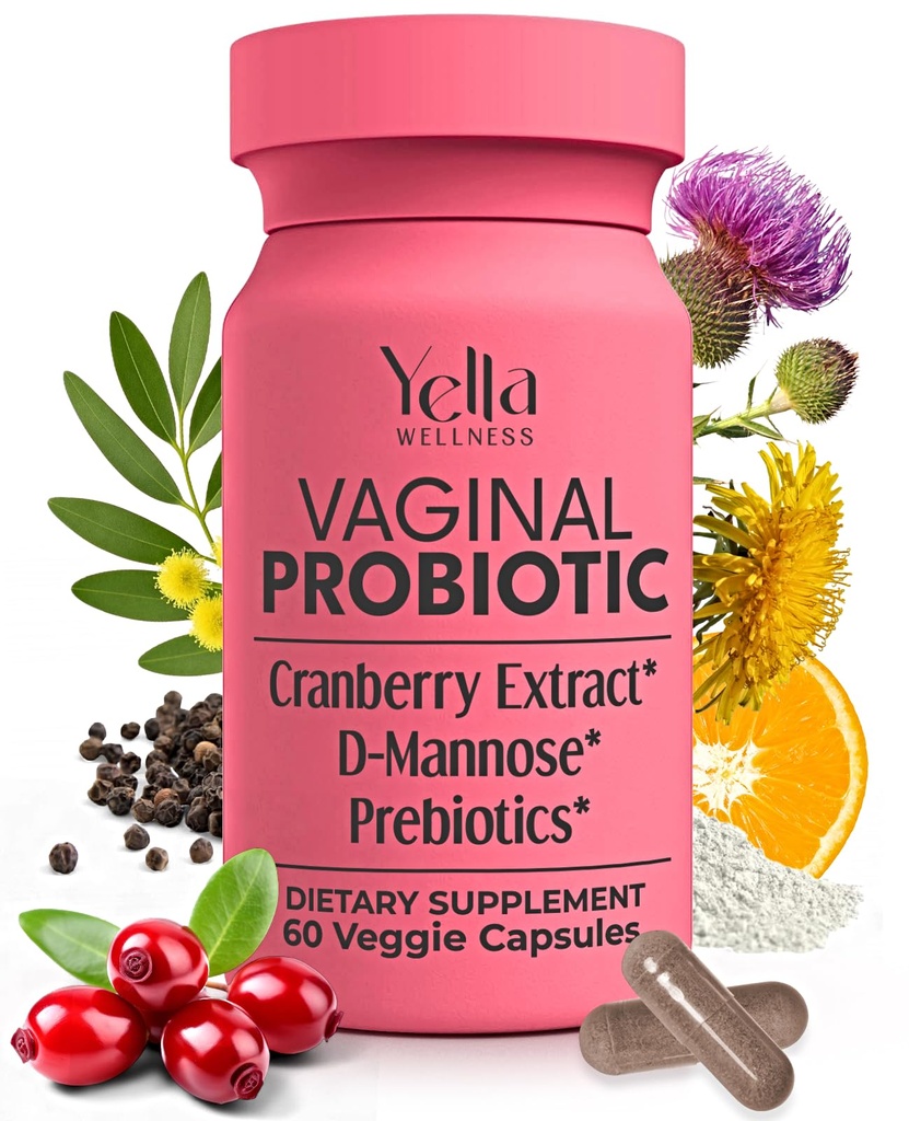 Vaginal Probiotics & Prebiotics for Women with Cranberry Extract | Supports Urinary Tract & PH Balance for Women | Probioticos Vajinal | Probiotics for Women's Vaginal Health- 60ct