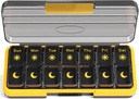 Zoksi Am Pm Pill Organizer 7 Day, Weekly Pill Box 2 φορές την ημέρα, Medicine Pill Organizer with Separate Compartment, Travel Pill Case Dispenser Φορητό για βιταμίνες, ιχθυέλαια, φάρμακα (Μαύρο)