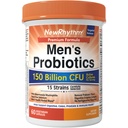 NewRhythm Probiotics for Men, with Prebiotics, Selenium, Digestive Enzymes, Akkermansia Muciniphila, Cranberry Extract, 150 Billion CFU, Digestive, Colon, Immune, Men's Health, 60 Vegan Caps
