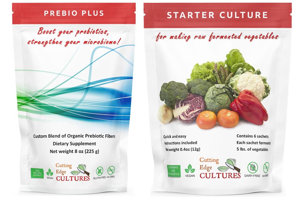 Κοπή καλλιέργεια ακρών Prebio Plus Prebio Fiber σκόνη καλύτερο προσαρμοσμένο μείγμα των οργανικών προβιοτικών ινών συμπλήρωμα διατροφής 8 oz