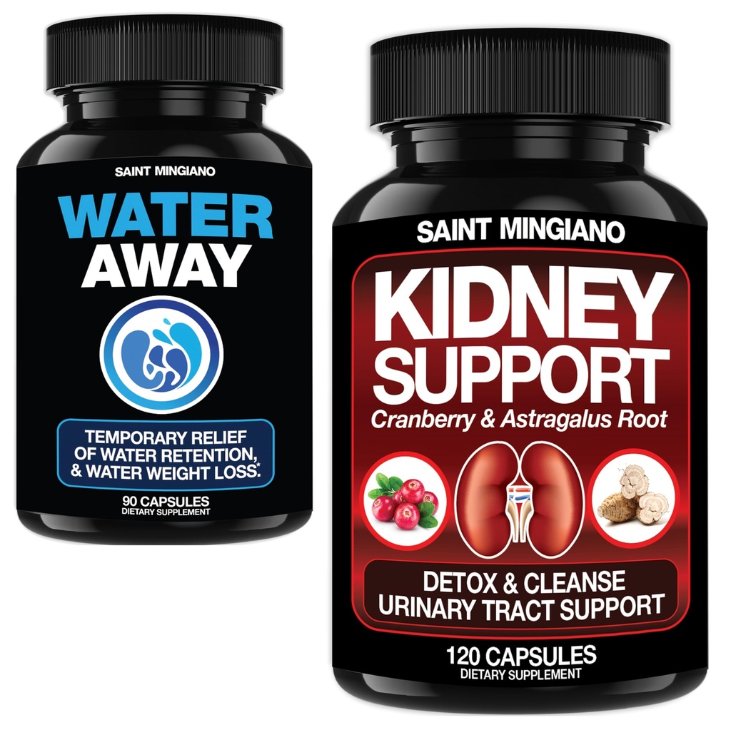 Kidney Support Cleanse Detox & Repair - with - Water Away - Diuretic Water Pills