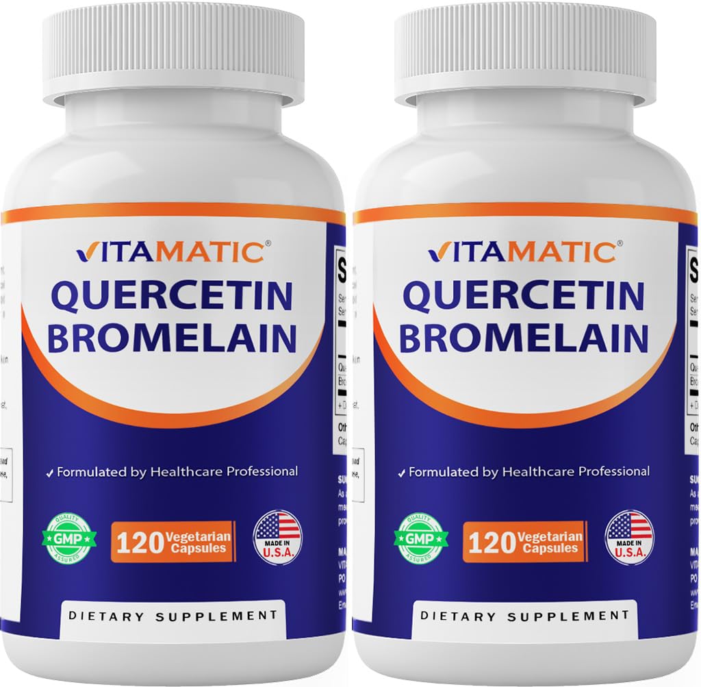 Vitamatic Quercetin with Bromelain – 120 Vegetarian Capsules - 2 Pack