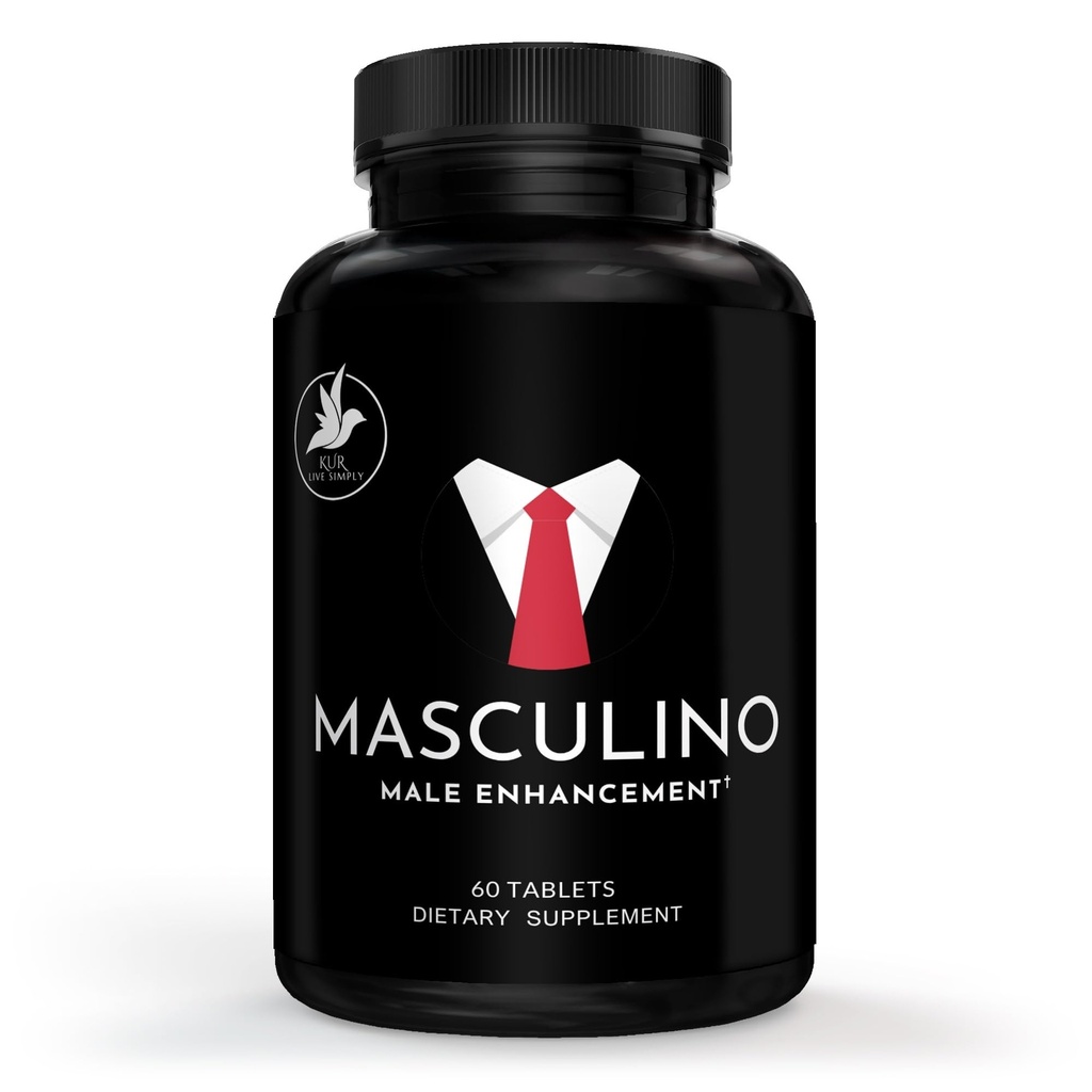 Masculino Male Enhancing Supplement – Natural Male Enhancement & Enlargement Tablets – Supports Blood Flow, Performance, Firmness & Stamina – 60 Pills