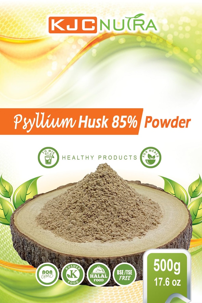 Psyllium Husk Powder 85% – 500g (17.6 oz) | Premium Fiber Supplement | Supports Digestive Health, Regularity & Gut Cleanse | 100% Natural, Non-GMO, Gluten-Free, Keto-Friendly, Kosher.