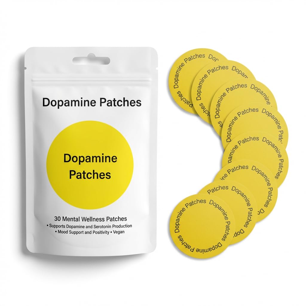 Dopamine Patches, Extra Strength Plant-Based Formula, Supports Dopamine & Serotonin Balance, Vegan Mood Balance Patch for Men and Women (30 Count)