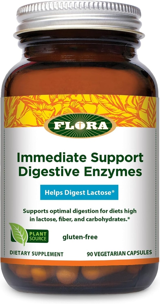 Χλωρίδα επιλογής του Udo - Άμεση υποστήριξη Digestive Enzymes - Υποστηρίζει τη γαλακτόζη Digestion, Bloating, Heartburn & Gas - Περιέχει 7 ένζυμα - Χωρίς γλουτένη - 90 κάψουλες χορτοφάγων